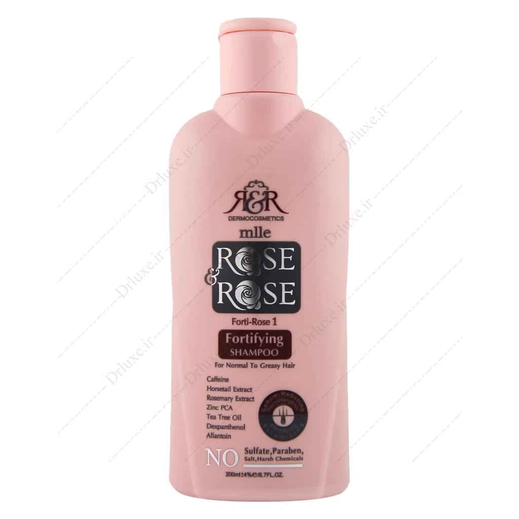 شامپو تقویت کننده مو رز اند رز موی معمولی تا چربی مدل Fort-Rose 1